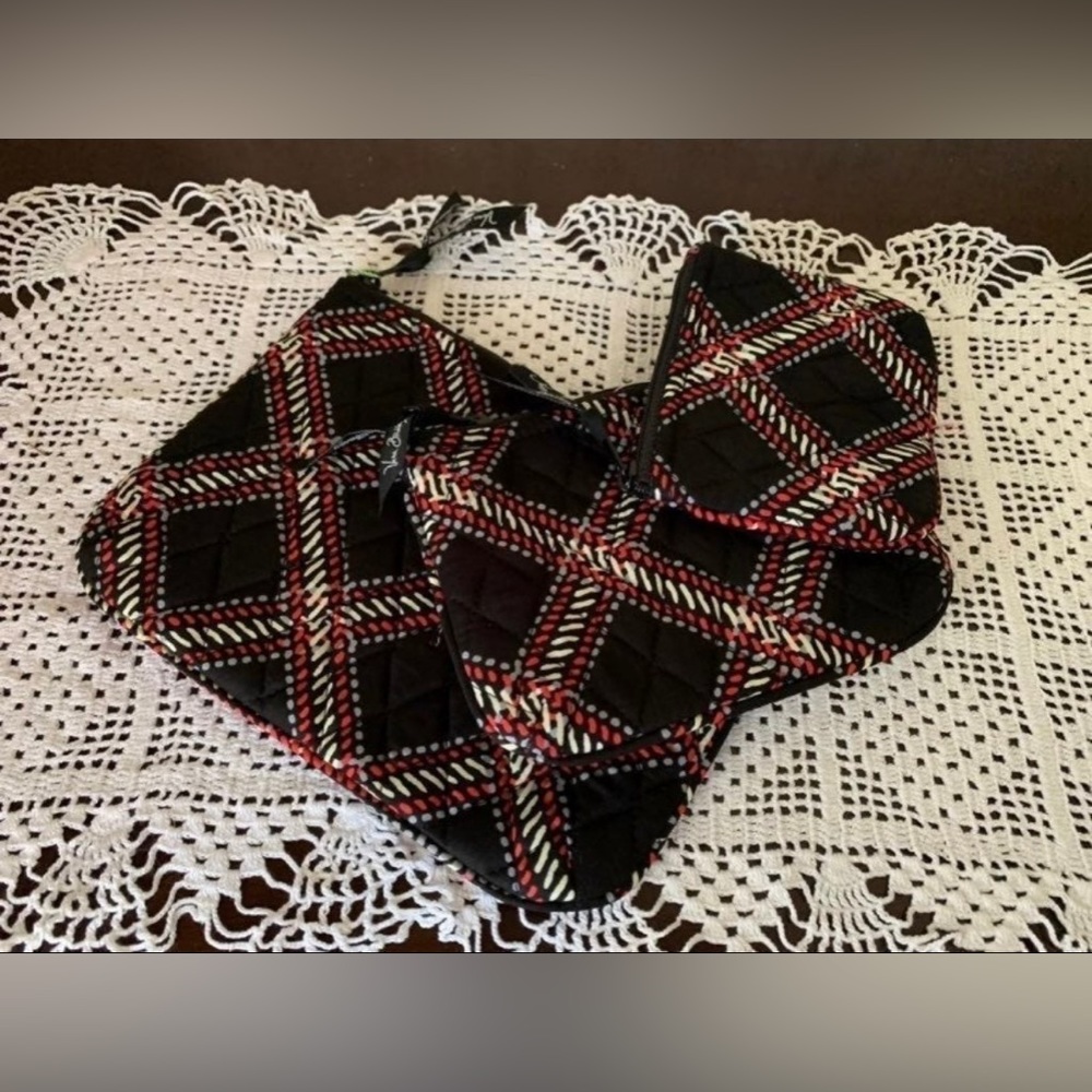 Vera Bradley Minsk Plaid Cosmetic Trio